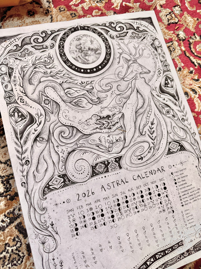 2026 Astral Calendar - Being the forest - printed on elephant poo paper 🐘 💩 🍃