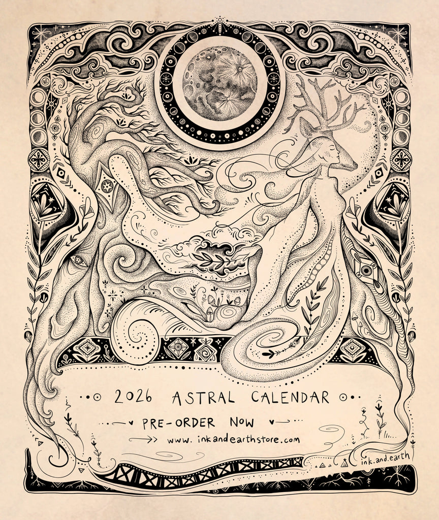 PRE-ORDER:- 2026 Astral Calendar - Being the forest - printed on elephant poo paper 🐘 💩 🍃