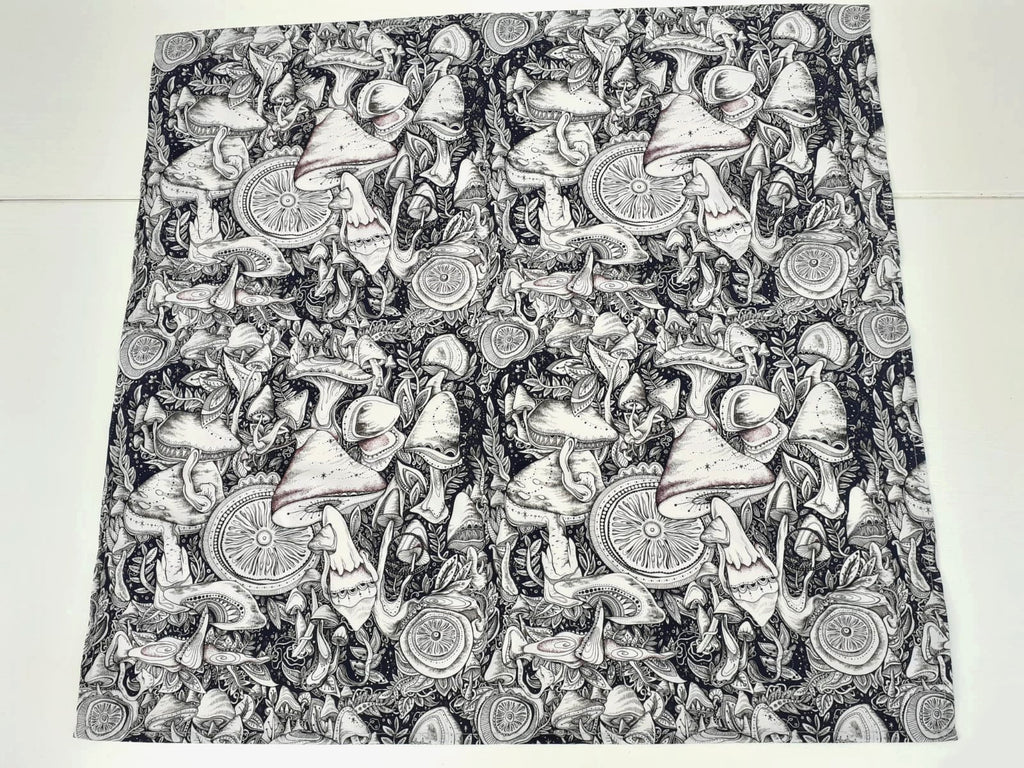Decorative Textile Art - MUSHROOM - 56cm square 100% natural cotton