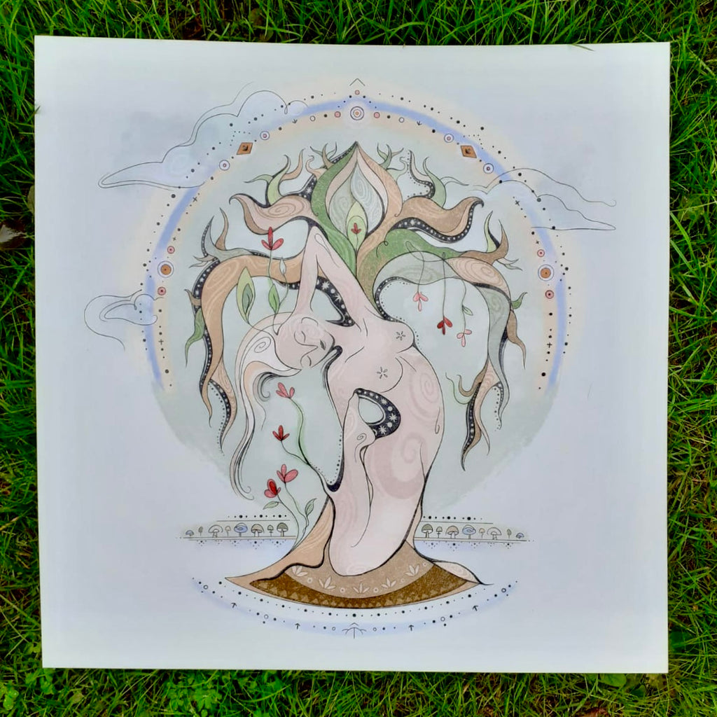 ‘Mother Tree’ Art Print - 29cm square on recycled paper
