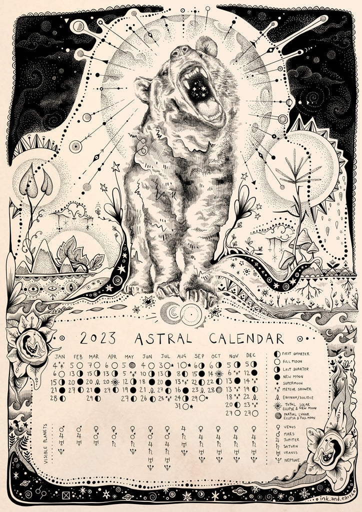 ✨ 2023 Astral Calendar - printed on elephant poo paper ✨